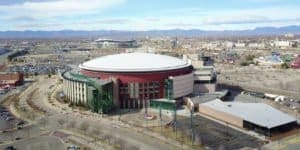 Aerial photo of the Pepsi Center in Denver, Colorado