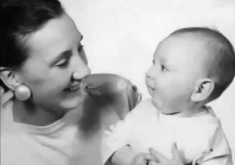 Pete Townshend as a baby with his mother