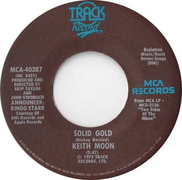 Keith Moon's "Solid Gold" single
