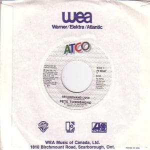 Pete Townshend's "Second Hand Love" single